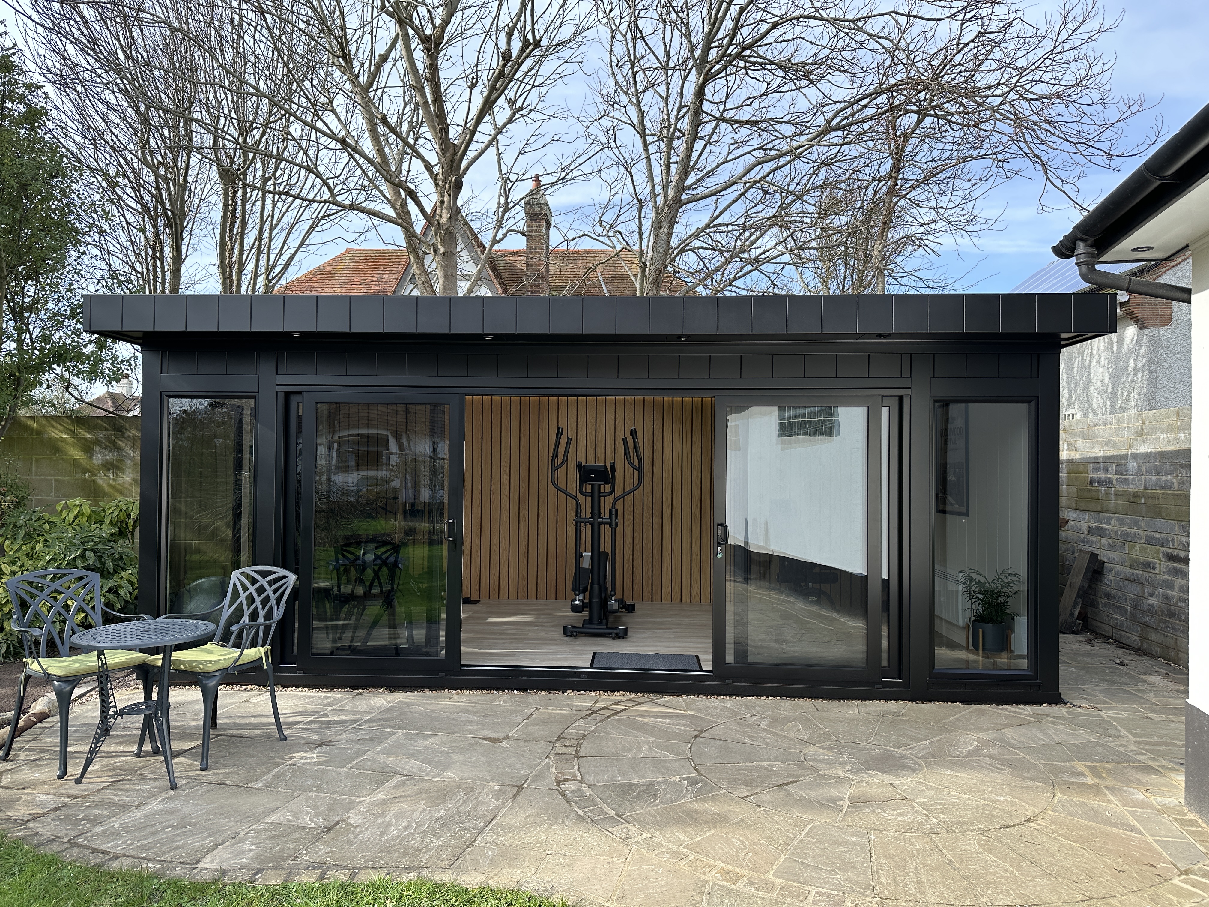 Black garden gym building